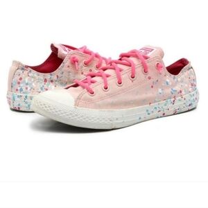 Converse Chuck Taylor All Star Confetti Low Top Sneakers Canvas Shoes Pink Foil